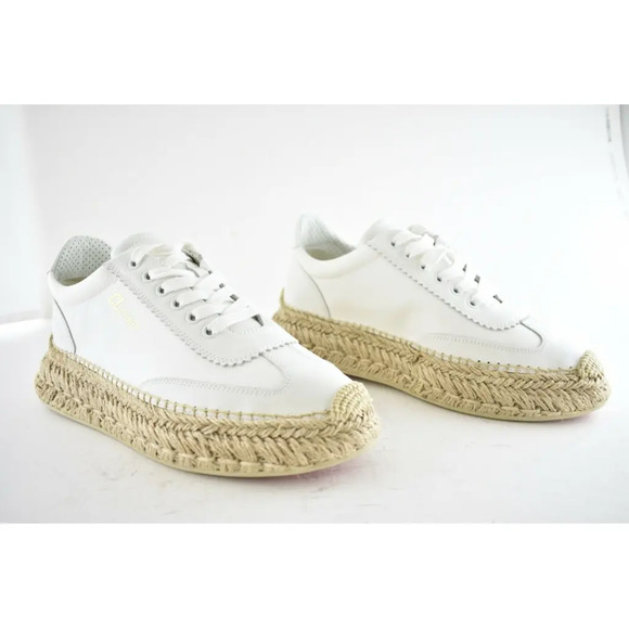 Christian Louboutin Espasneak Flat White Bianco Platform Espadrille Sneaker 40 - Picture 4 of 11